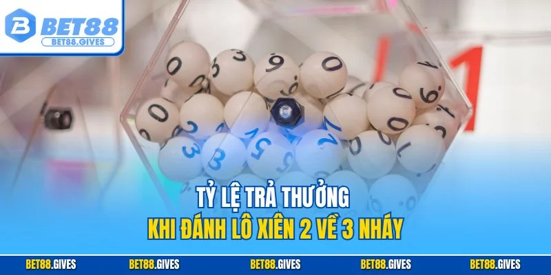 Tỷ lệ trả thưởng khi đánh lô xiên 2 về 3 nháy